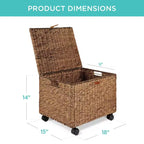 Best Choice Products Archivador Móvil de Jacinto con Ruedas Organizador Cesta de Almacenamiento con Tapa, Ruedas con Bloqueo
