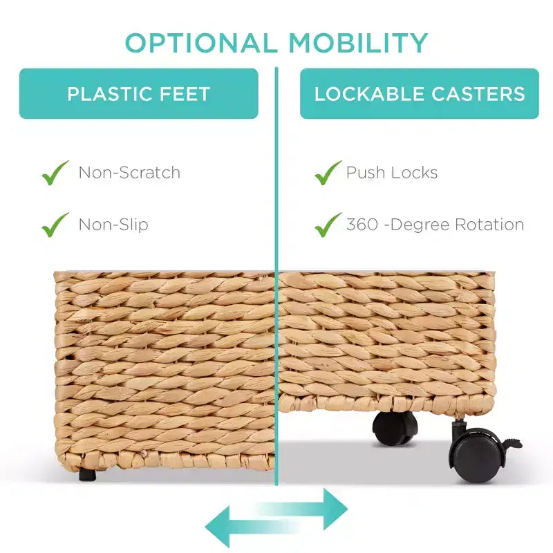 Best Choice Products Archivador Móvil de Jacinto con Ruedas Organizador Cesta de Almacenamiento con Tapa, Ruedas con Bloqueo