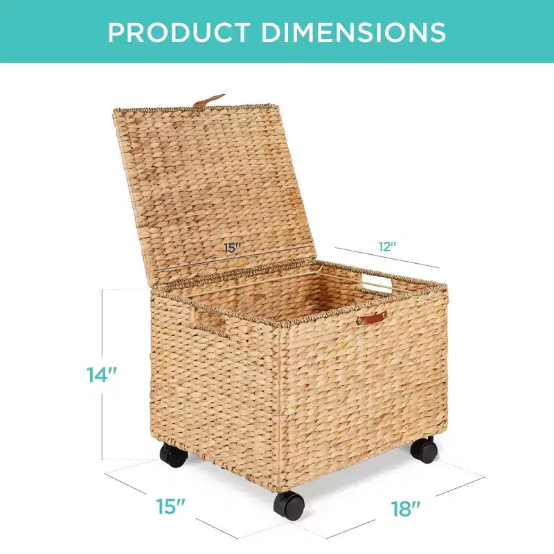 Best Choice Products Archivador Móvil de Jacinto con Ruedas Organizador Cesta de Almacenamiento con Tapa, Ruedas con Bloqueo