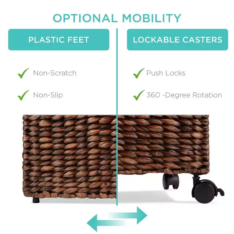 Best Choice Products Archivador Móvil de Jacinto con Ruedas Organizador Cesta de Almacenamiento con Tapa, Ruedas con Bloqueo