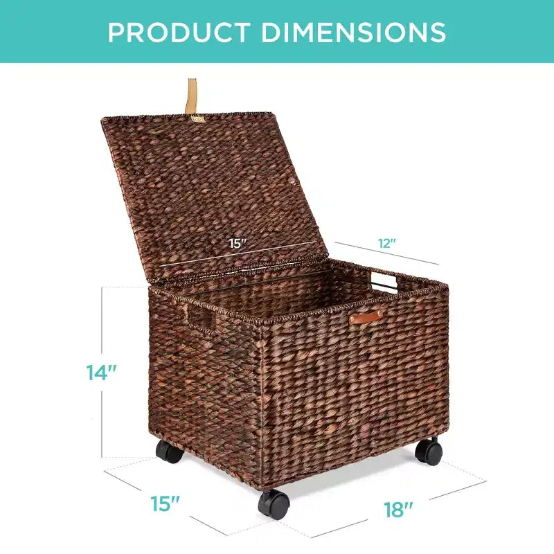 Best Choice Products Archivador Móvil de Jacinto con Ruedas Organizador Cesta de Almacenamiento con Tapa, Ruedas con Bloqueo