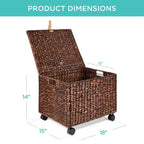 Best Choice Products Archivador Móvil de Jacinto con Ruedas Organizador Cesta de Almacenamiento con Tapa, Ruedas con Bloqueo