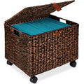 Best Choice Products Archivador Móvil de Jacinto con Ruedas Organizador Cesta de Almacenamiento con Tapa, Ruedas con Bloqueo