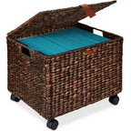Best Choice Products Archivador Móvil de Jacinto con Ruedas Organizador Cesta de Almacenamiento con Tapa, Ruedas con Bloqueo