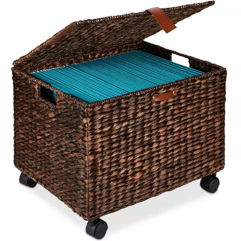 Best Choice Products Archivador Móvil de Jacinto con Ruedas Organizador Cesta de Almacenamiento con Tapa, Ruedas con Bloqueo