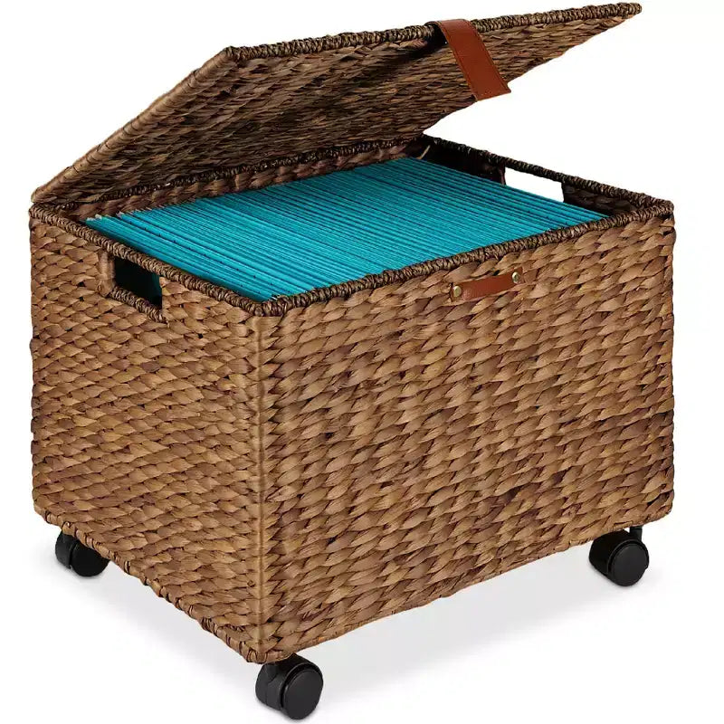 Best Choice Products Archivador Móvil de Jacinto con Ruedas Organizador Cesta de Almacenamiento con Tapa, Ruedas con Bloqueo