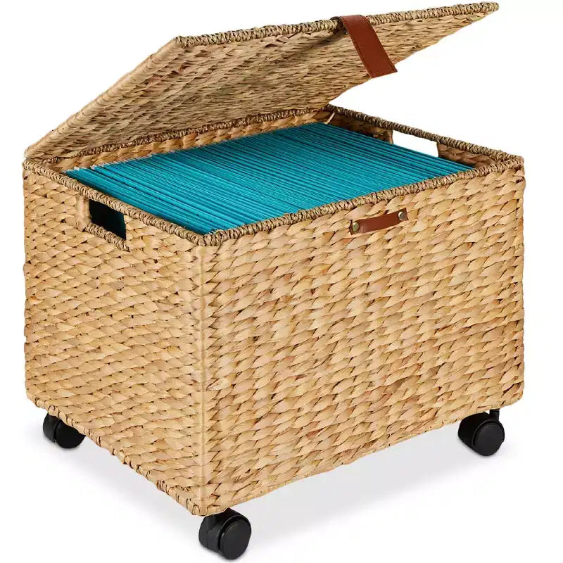 Best Choice Products Archivador Móvil de Jacinto con Ruedas Organizador Cesta de Almacenamiento con Tapa, Ruedas con Bloqueo