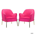 Odo Velvet Accent Comfy Living Room Arm Chair Upholstered Padded Seat Set of 2 | Karat Home
