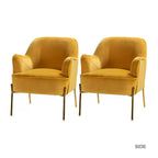 Juego de 2 sillones tapizados Odo Velvet Accent para sala de estar con asiento acolchado | Karat Home