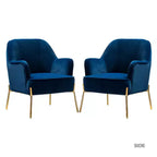 Juego de 2 sillones tapizados Odo Velvet Accent para sala de estar con asiento acolchado | Karat Home