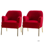 Juego de 2 sillones tapizados Odo Velvet Accent para sala de estar con asiento acolchado | Karat Home