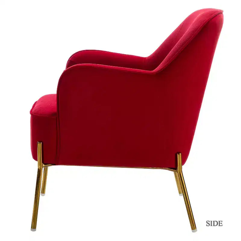 Juego de 2 sillones tapizados Odo Velvet Accent para sala de estar con asiento acolchado | Karat Home
