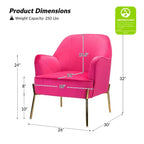 Juego de 2 sillones tapizados Odo Velvet Accent para sala de estar con asiento acolchado | Karat Home