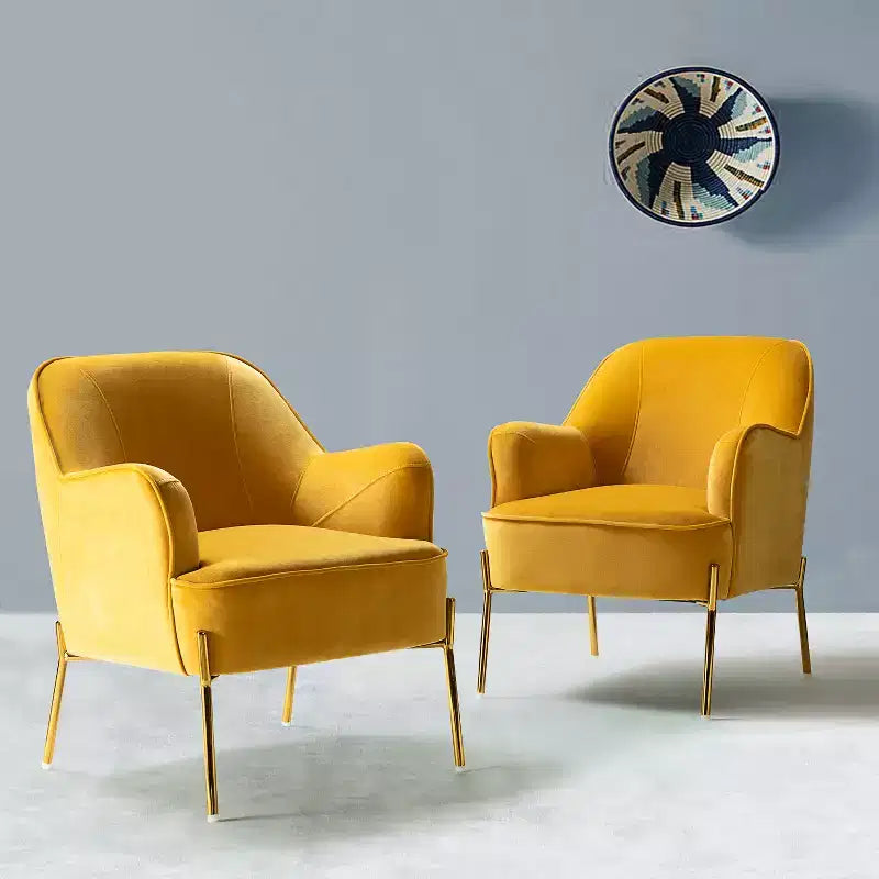 Juego de 2 sillones tapizados Odo Velvet Accent para sala de estar con asiento acolchado | Karat Home
