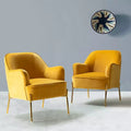 Juego de 2 sillones tapizados Odo Velvet Accent para sala de estar con asiento acolchado | Karat Home