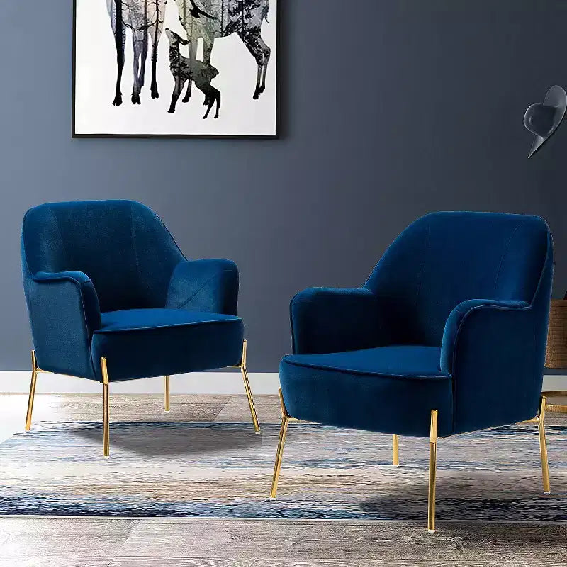 Juego de 2 sillones tapizados Odo Velvet Accent para sala de estar con asiento acolchado | Karat Home