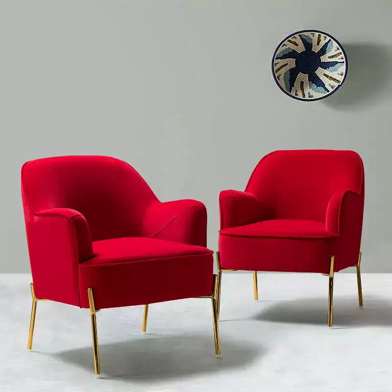 Juego de 2 sillones tapizados Odo Velvet Accent para sala de estar con asiento acolchado | Karat Home