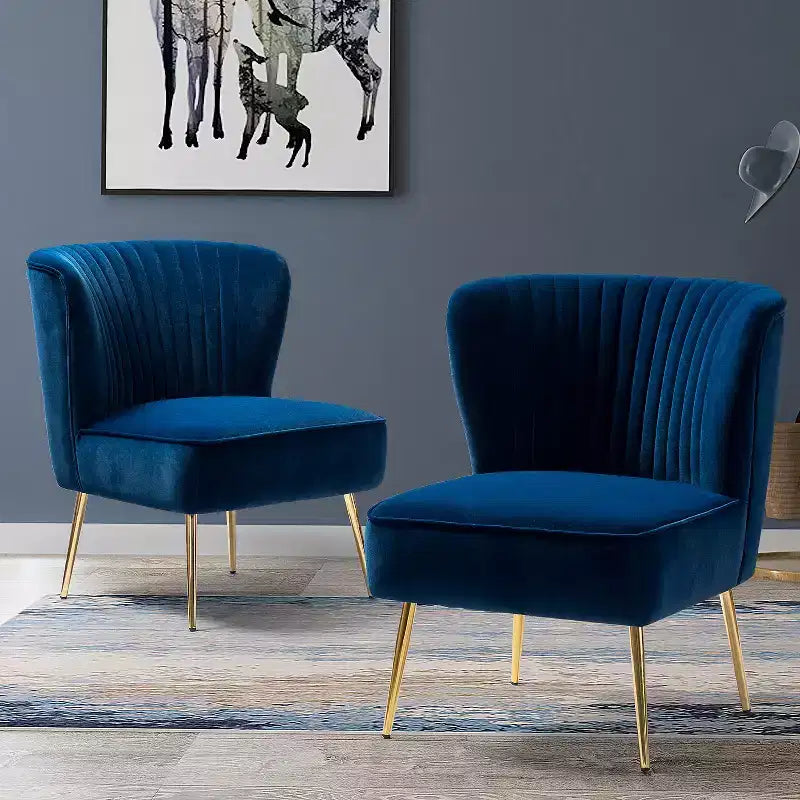 Sillón auxiliar Quentin de terciopelo con asiento acolchado, juego de 2 | Karat Home