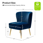 Sillón auxiliar Quentin de terciopelo con asiento acolchado, juego de 2 | Karat Home
