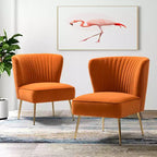 Sillón auxiliar Quentin de terciopelo con asiento acolchado, juego de 2 | Karat Home