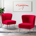 Sillón auxiliar Quentin de terciopelo con asiento acolchado, juego de 2 | Karat Home