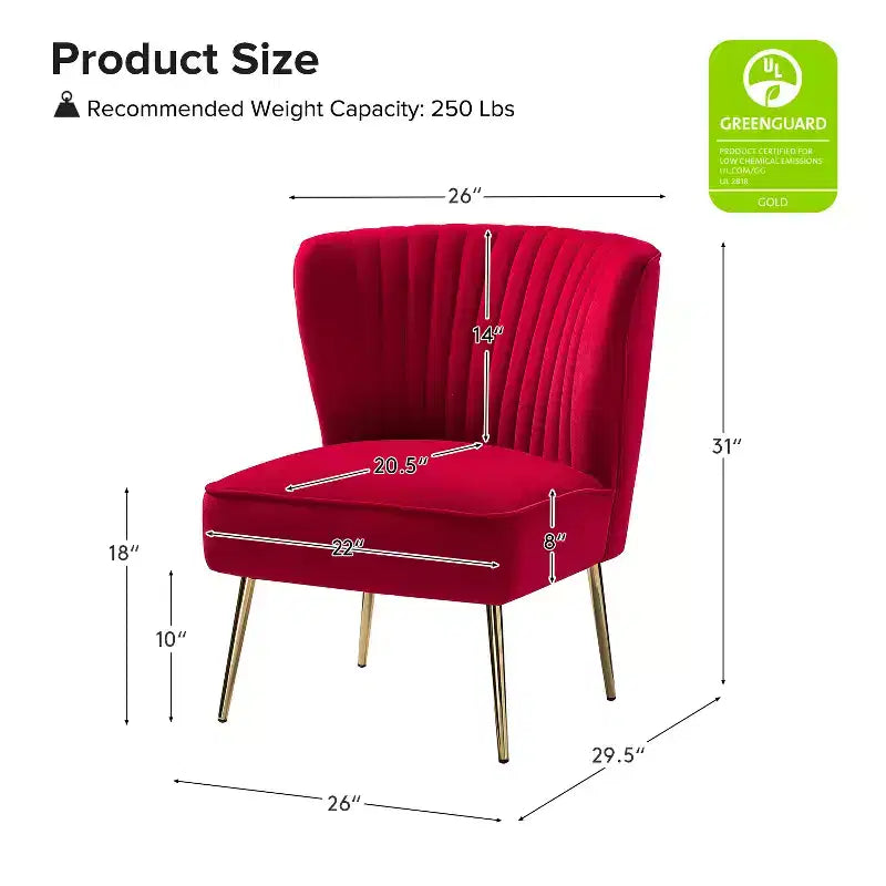 Sillón auxiliar Quentin de terciopelo con asiento acolchado, juego de 2 | Karat Home