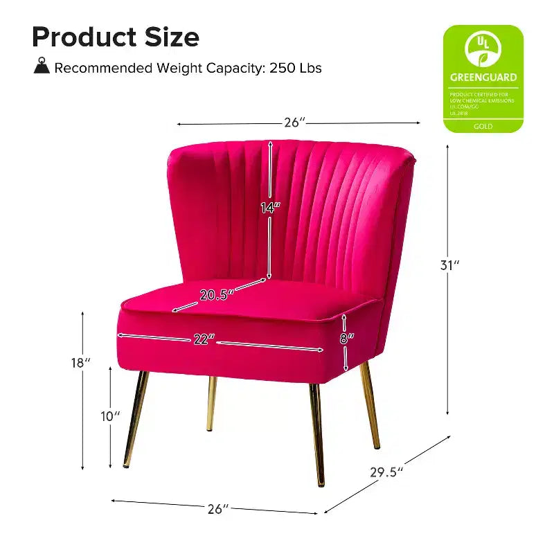 Sillón auxiliar Quentin de terciopelo con asiento acolchado, juego de 2 | Karat Home