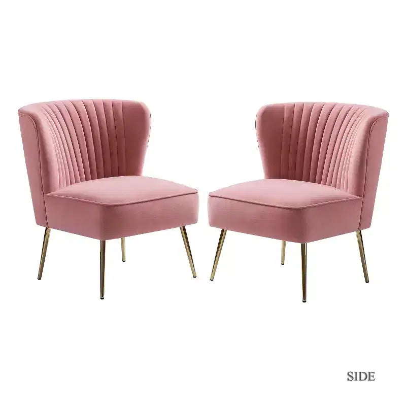 Sillón auxiliar Quentin de terciopelo con asiento acolchado, juego de 2 | Karat Home