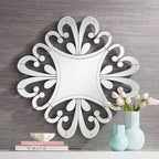 Espejo de pared moderno Soleil Square Starburst de Possini Euro Design con marco de cristal biselado de 31 1/2" de ancho para baño, dormitorio o recibidor