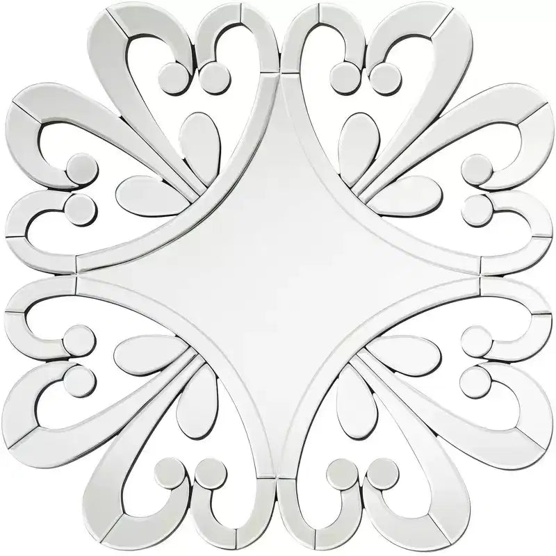 Espejo de pared moderno Soleil Square Starburst de Possini Euro Design con marco de cristal biselado de 31 1/2" de ancho para baño, dormitorio o recibidor