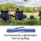 Mesa de camping - Mesa plegable para exteriores con 2 portavasos y bolsa de transporte - Para camping, senderismo, playa, picnic o eventos deportivos de Leisure Sports (Azul)