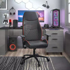 Silla de juego 24/7 Shop At Home Ansar de piel sintética con costuras de diamante