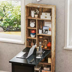 HOMCOM Mesa de Escritorio Plegable Convertiblet, Armario de Escritorio de Pared con Pizarra y Estante Lateral, Estación de Trabajo de Oficina en Casa Multifuncional