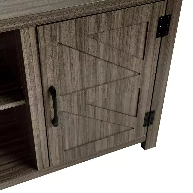 Emma y Oliver Mueble de TV con puerta corredera tipo granero de 59 pulgadas, para televisores de hasta 65 pulgadas, con estante ajustable
