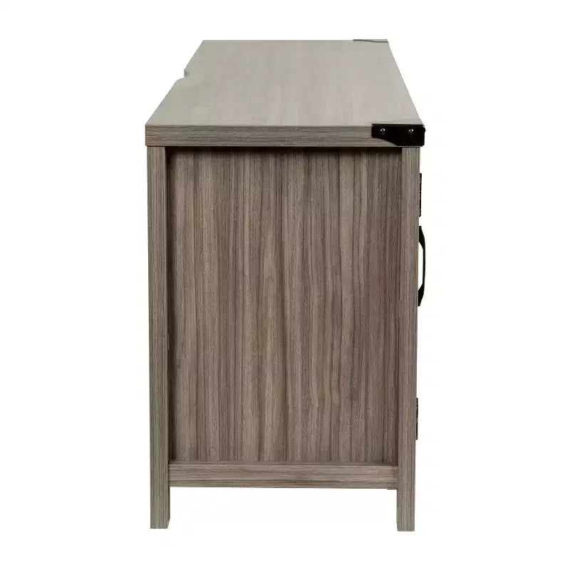 Emma y Oliver Mueble de TV con puerta corredera tipo granero de 59 pulgadas, para televisores de hasta 65 pulgadas, con estante ajustable
