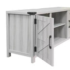 Emma y Oliver Mueble de TV con puerta corredera tipo granero de 59 pulgadas, para televisores de hasta 65 pulgadas, con estante ajustable