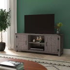 Emma y Oliver Mueble de TV con puerta corredera tipo granero de 59 pulgadas, para televisores de hasta 65 pulgadas, con estante ajustable