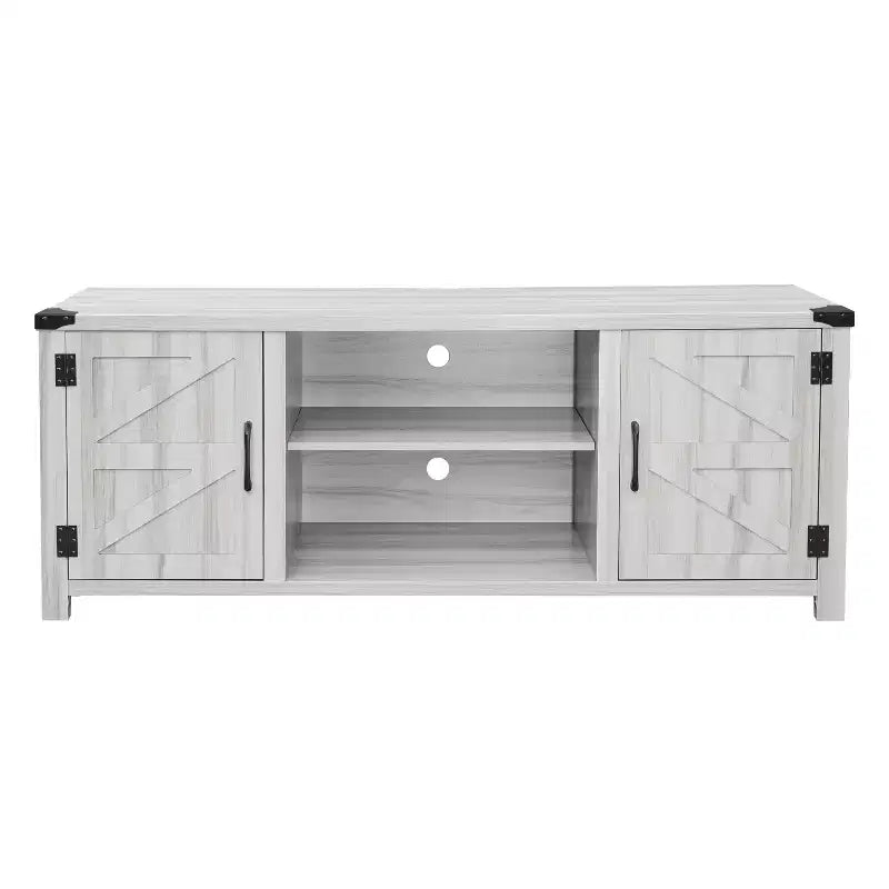 Emma y Oliver Mueble de TV con puerta corredera tipo granero de 59 pulgadas, para televisores de hasta 65 pulgadas, con estante ajustable