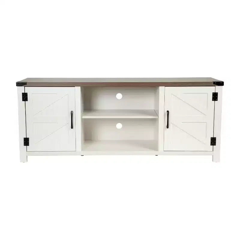 Emma y Oliver Mueble de TV con puerta corredera tipo granero de 59 pulgadas, para televisores de hasta 65 pulgadas, con estante ajustable