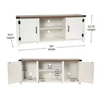 Emma y Oliver Mueble de TV con puerta corredera tipo granero de 59 pulgadas, para televisores de hasta 65 pulgadas, con estante ajustable