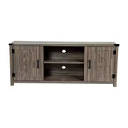 Emma y Oliver Mueble de TV con puerta corredera tipo granero de 59 pulgadas, para televisores de hasta 65 pulgadas, con estante ajustable