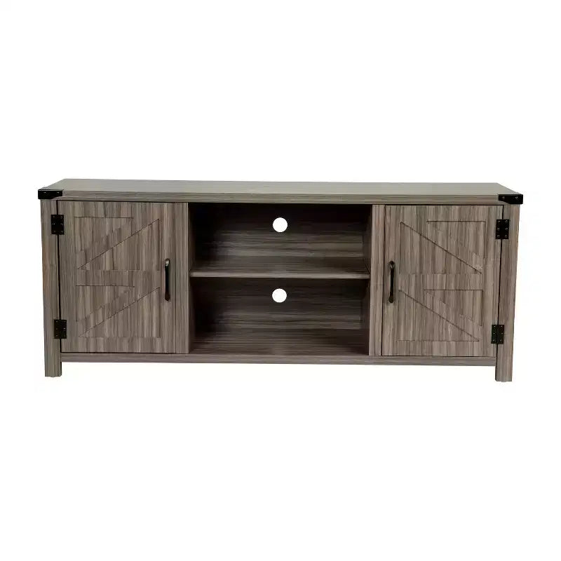 Emma y Oliver Mueble de TV con puerta corredera tipo granero de 59 pulgadas, para televisores de hasta 65 pulgadas, con estante ajustable