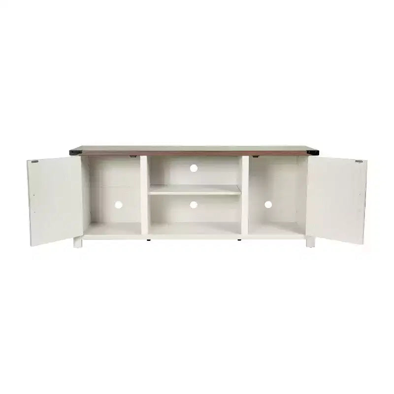 Emma y Oliver Mueble de TV con puerta corredera tipo granero de 59 pulgadas, para televisores de hasta 65 pulgadas, con estante ajustable