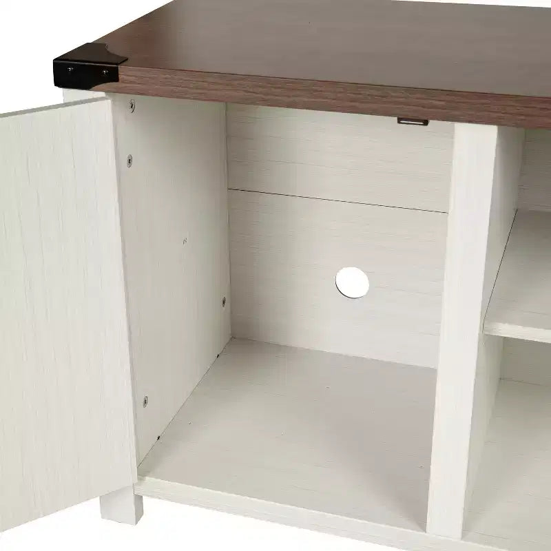 Emma y Oliver Mueble de TV con puerta corredera tipo granero de 59 pulgadas, para televisores de hasta 65 pulgadas, con estante ajustable