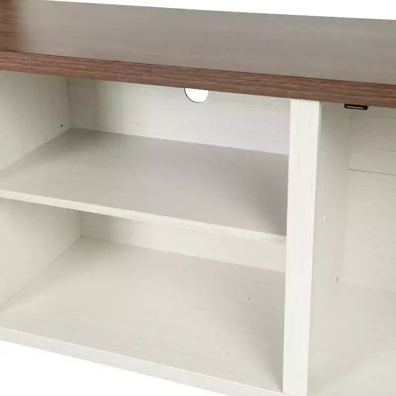 Emma y Oliver Mueble de TV con puerta corredera tipo granero de 59 pulgadas, para televisores de hasta 65 pulgadas, con estante ajustable