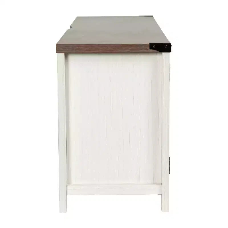Emma y Oliver Mueble de TV con puerta corredera tipo granero de 59 pulgadas, para televisores de hasta 65 pulgadas, con estante ajustable