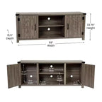 Emma y Oliver Mueble de TV con puerta corredera tipo granero de 59 pulgadas, para televisores de hasta 65 pulgadas, con estante ajustable