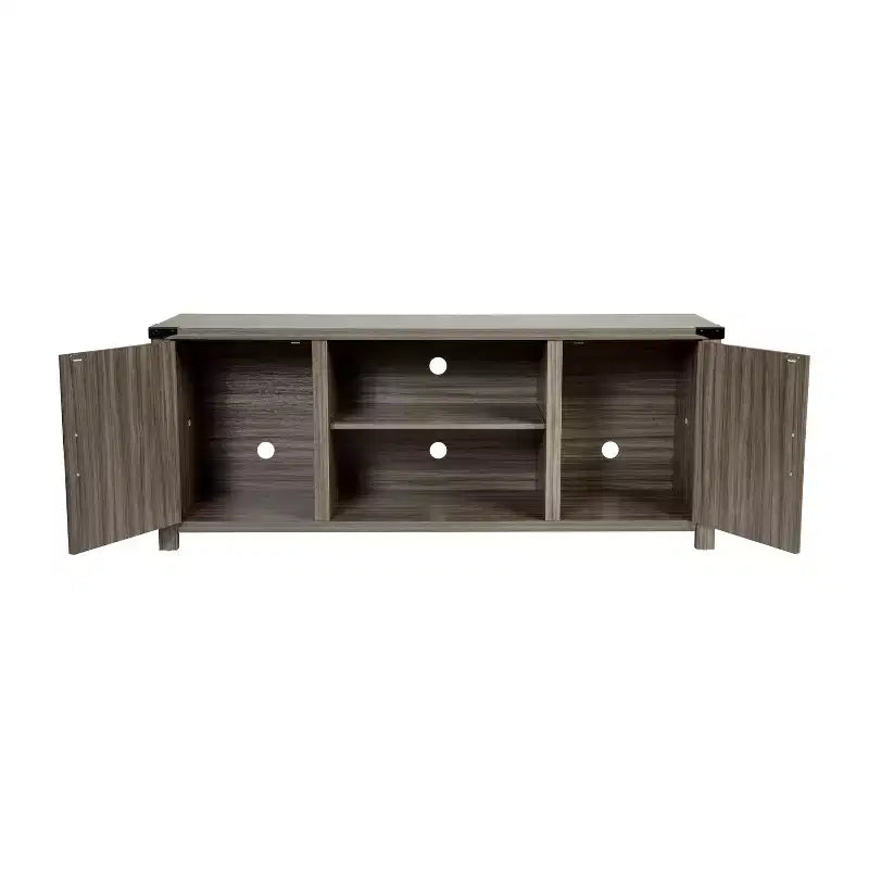 Emma y Oliver Mueble de TV con puerta corredera tipo granero de 59 pulgadas, para televisores de hasta 65 pulgadas, con estante ajustable