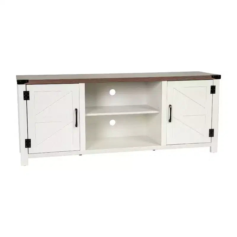 Emma y Oliver Mueble de TV con puerta corredera tipo granero de 59 pulgadas, para televisores de hasta 65 pulgadas, con estante ajustable