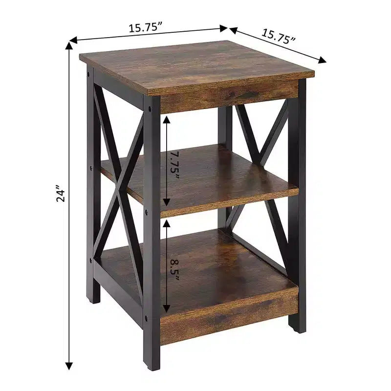 Breighton Home Xavier End Table with Open Shelves